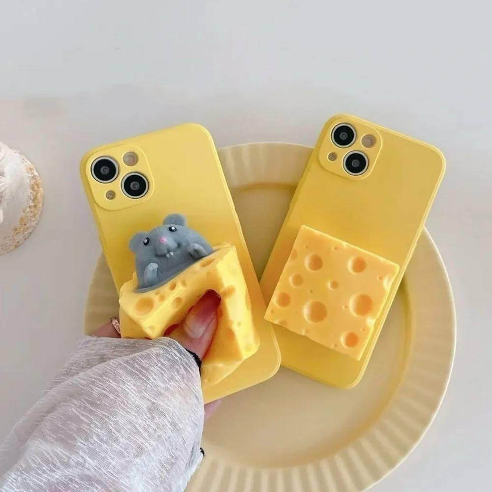 Gray Mouse and Cheese Squishy Phone Case for iPhone 12 Pro Max New Without Tags
